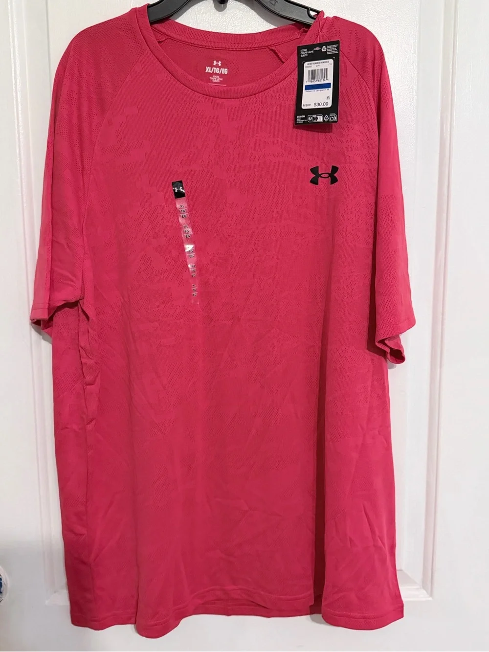 Under Armour Men’s red Short-Sleeve Performance Shirt velocity jacquard - Picture 1 of 8